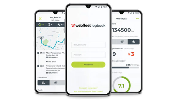 WEBFLEET Logbook App auf Smartphones